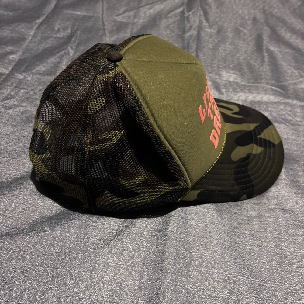 ✨3/$25 bundle- Green Camo Trucker Hat with Pink "Living The Dream" puff art✨ - Picture 4 of 7